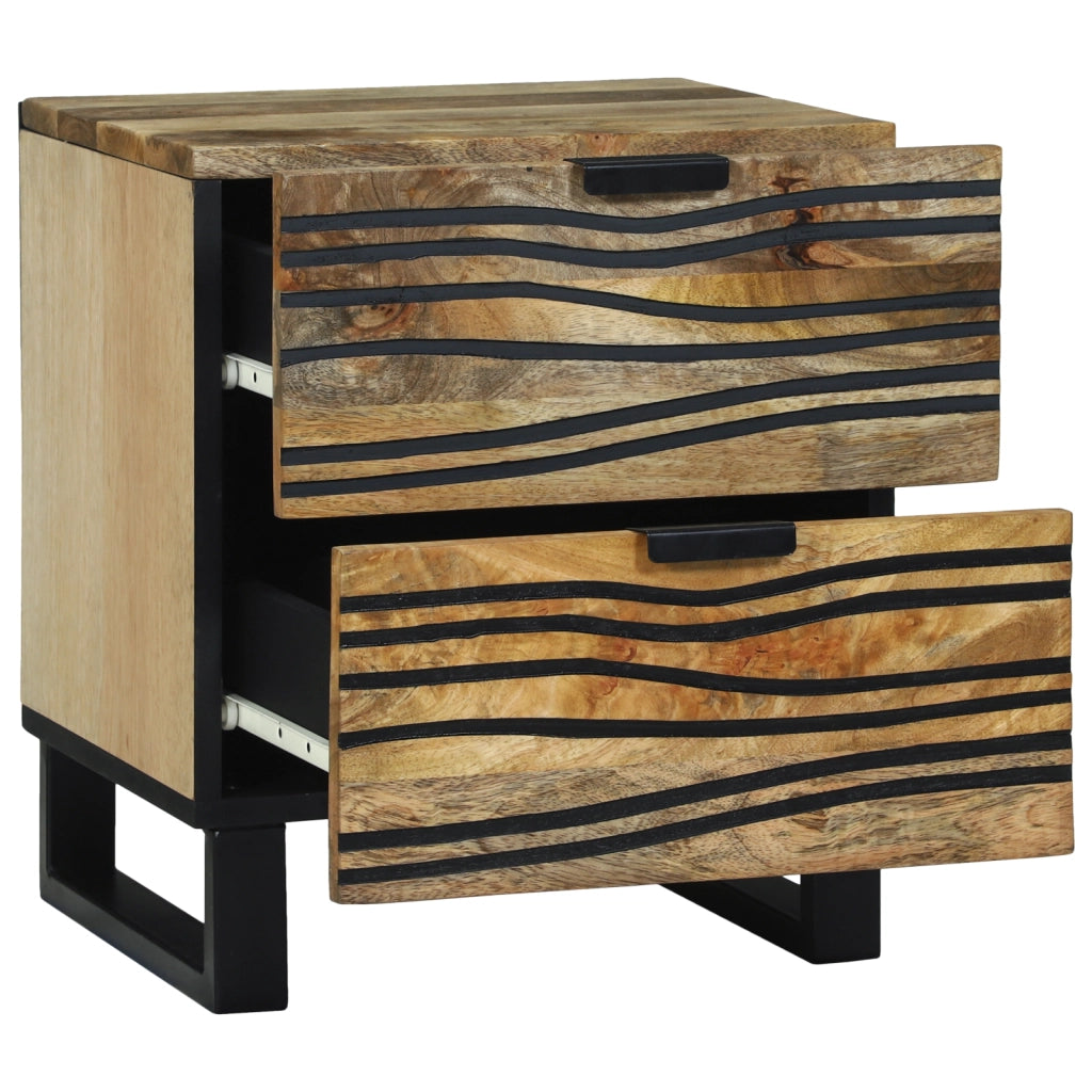Armadietti da comodino 2 pz 40x33.5x46 cm Legno massello di mango e legno ingegnerizzato