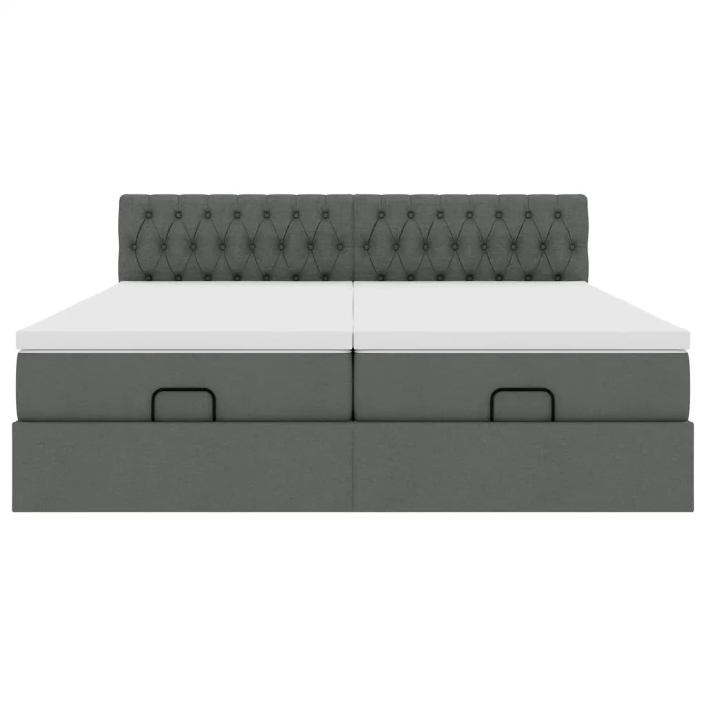 Struttura Letto Pouf con Materassi 180x200 cm in Tessuto 3312016