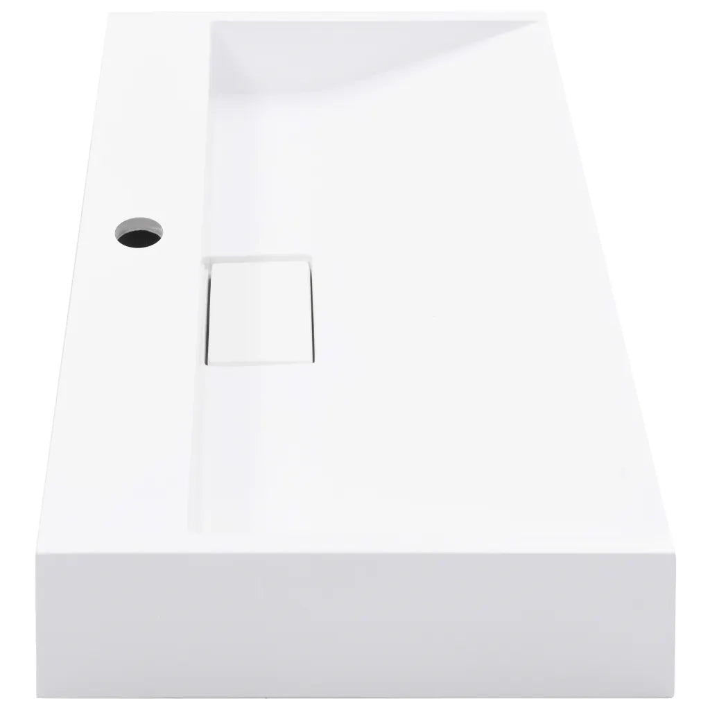 Lavandino 60x38x11 cm Blocco in Marmo/Minerale Bianco cod mxl 50693