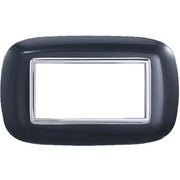 Trade Shop - Placca Oval 3 4 6 Moduli Colore Nero Compatibile Con Bticino Axolute -  -4 Fori     -