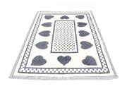 Tappeto Casa Bagno/Cucina Cotone Con Cuori Disegno Braies Colore Grigio - 70x120 - Grigio
