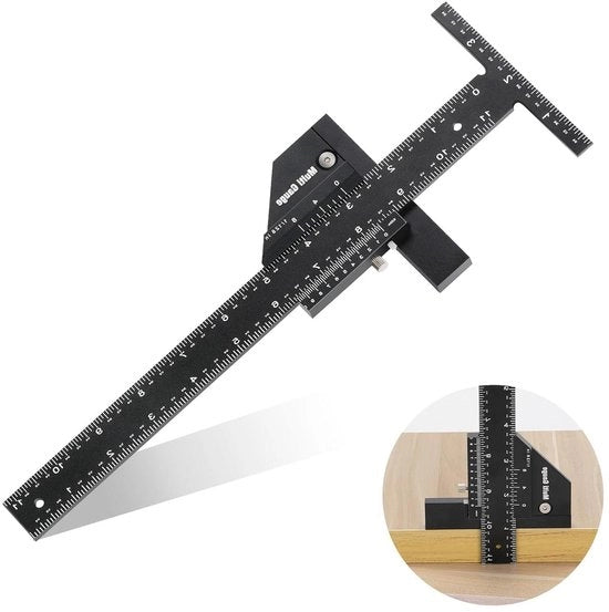 Liniale a T per lavorazione del legno 28 cm - Apparecchio per misurare gli angoli - Strumento multifunzionale