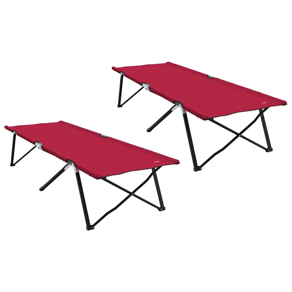 Letto da campeggio pieghevole 2 pz Rosso 206 x 76 x 74 cm CFW4256740