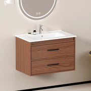 Mobile bagno 75 cm in rosso marrone con 2 cassetti ampi