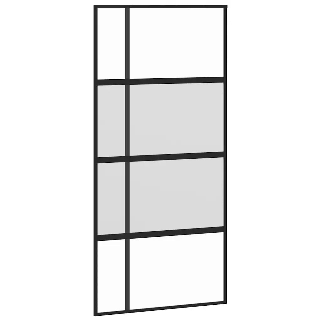 vidaXL Porta Scorrevole Ferramenta Nera 102,5x205 cm Vetro Temperato