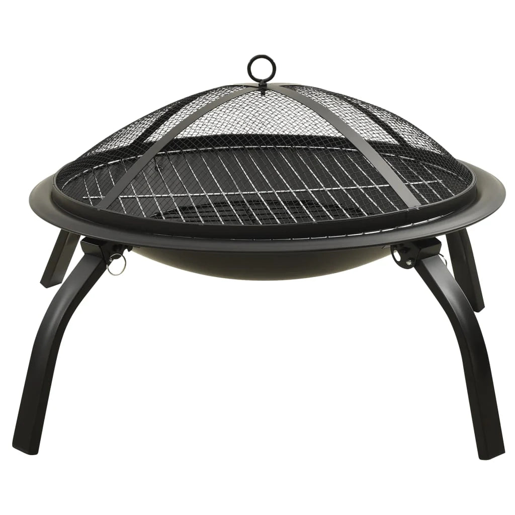 Braciere e barbecue con attizzatoio 2 in 1 in acciaio nero 02_0005987