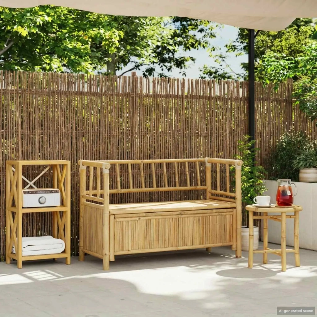 Panca da Giardino con Contenitore Naturale 110 x 47 x 80 cm 42028075
