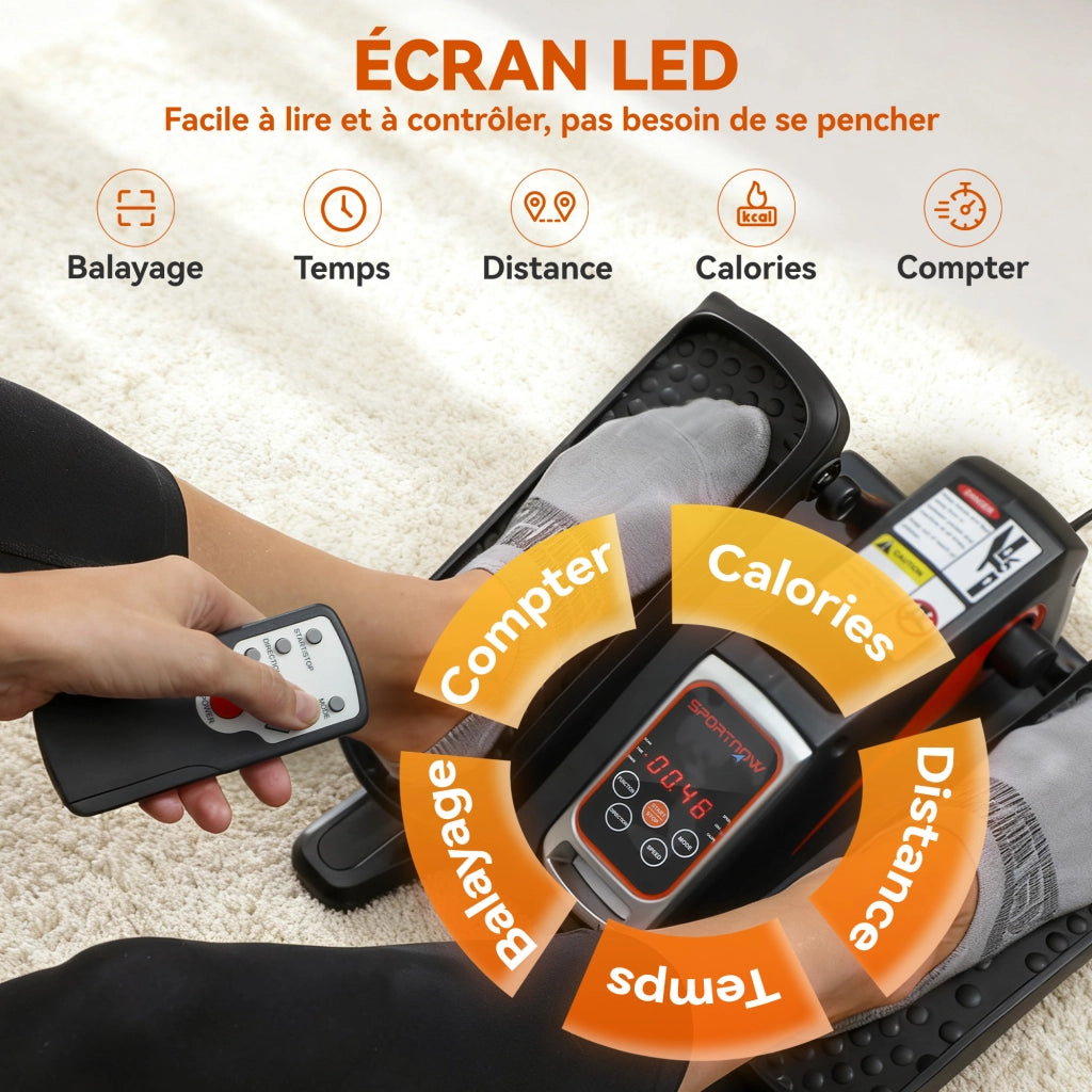 Mini Cyclette Ellittica da Scrivania con Telecomando 12 Velocita e 3 Programmi Pedaliera Compatta e Silenziosa per Casa e Ufficio