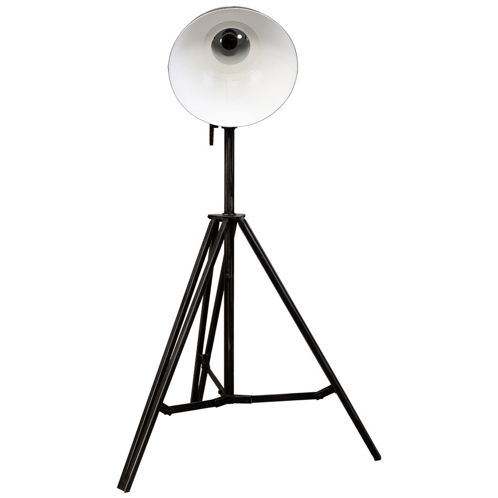Lampada da terra in metallo nero 30x25x138h
