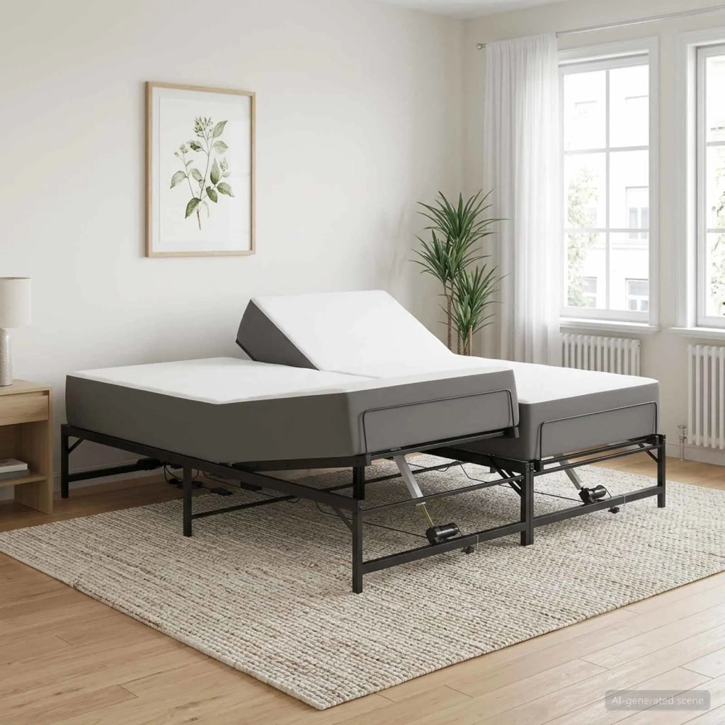 Telaio Letto Elettrico Regolabile Nero 183 x 213 cm Acciaio 3438625