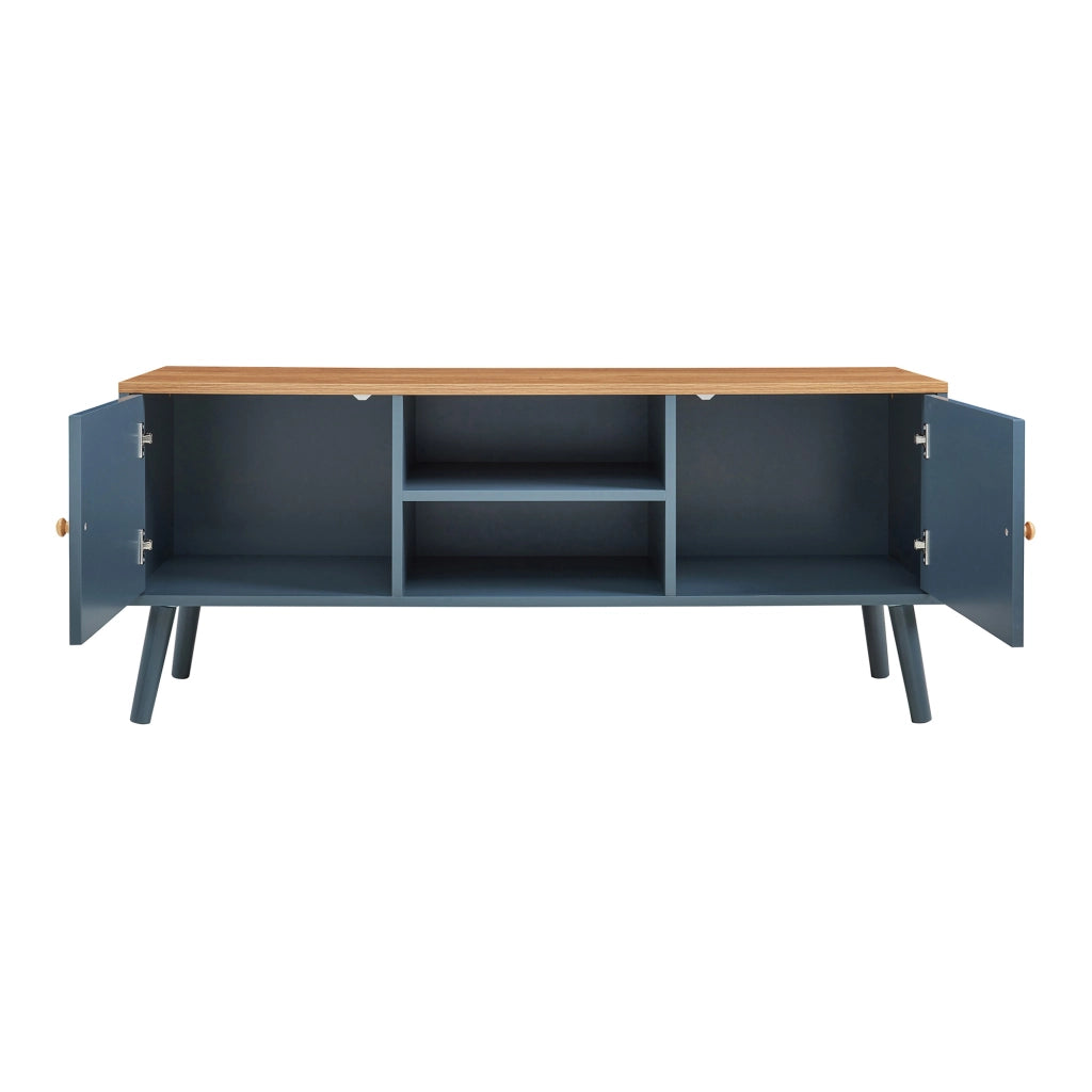 Mobile Porta TV Reyljand con 2 Ante 120x35x50 cm - Grigio / Effetto Rovere [en.casa]