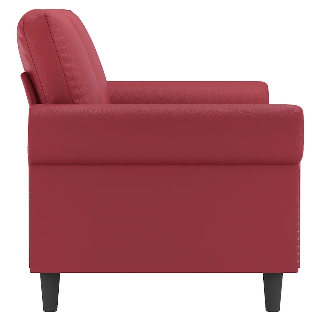 Divano a 2 Posti Rosso Vino 140 cm in Similpelle 359507