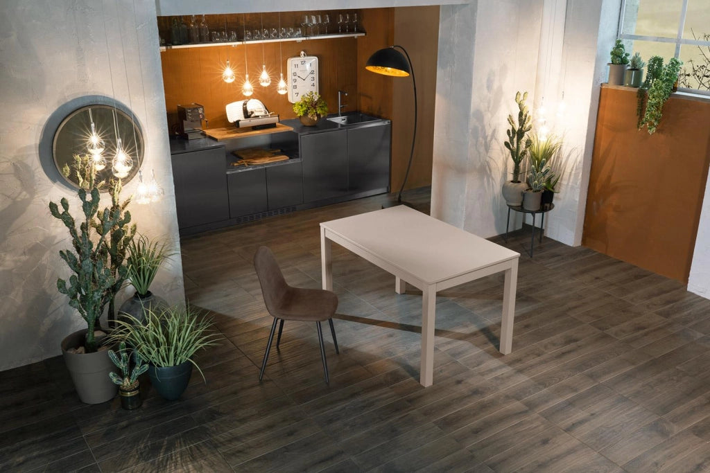 Tavolo Allungabile 130/210x80x76 cm in Legno Top in Melaminico Tortora