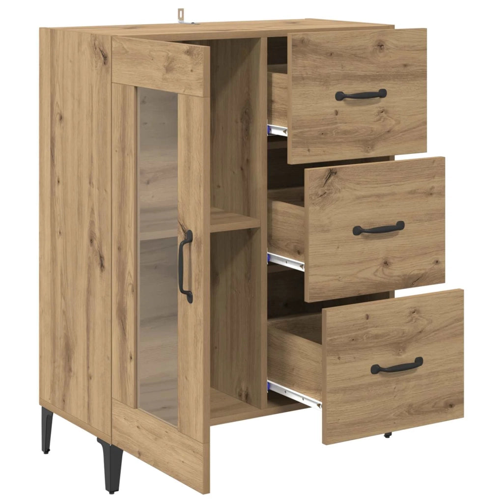 Credenza | Madia | Buffet da pranzo | Armadio da pranzo con cassetto Rovere artigianale 69,5 x 34 x 90 cm