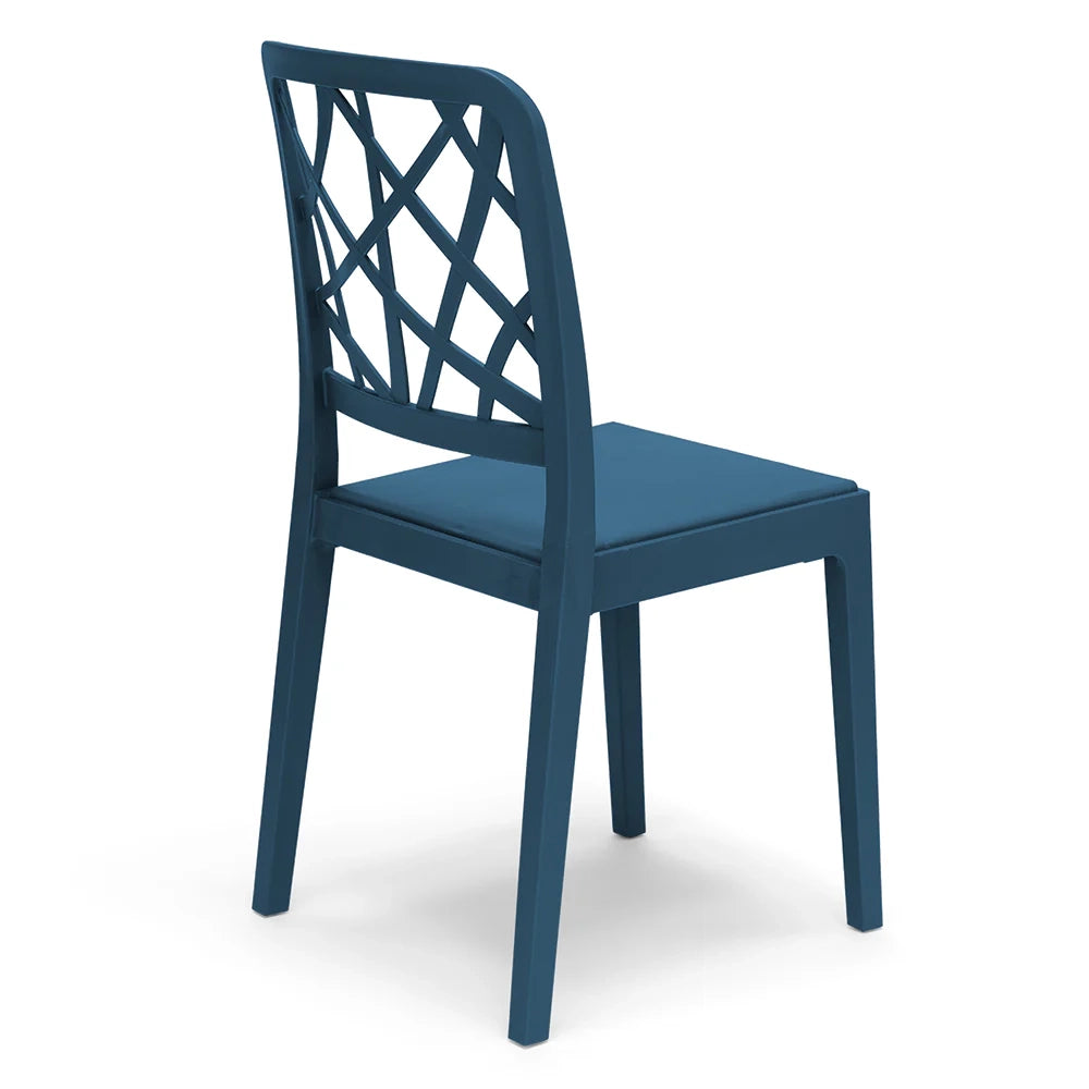 Set 4 sedie in polipropilene PENELOPE, 100% MADE IN ITALY, impilabile, resistente ai raggi UV, design moderno, ideale per sala da pranzo, cucina, sala d’attesa, bar, ristoranti o giardino, colore Petrolio