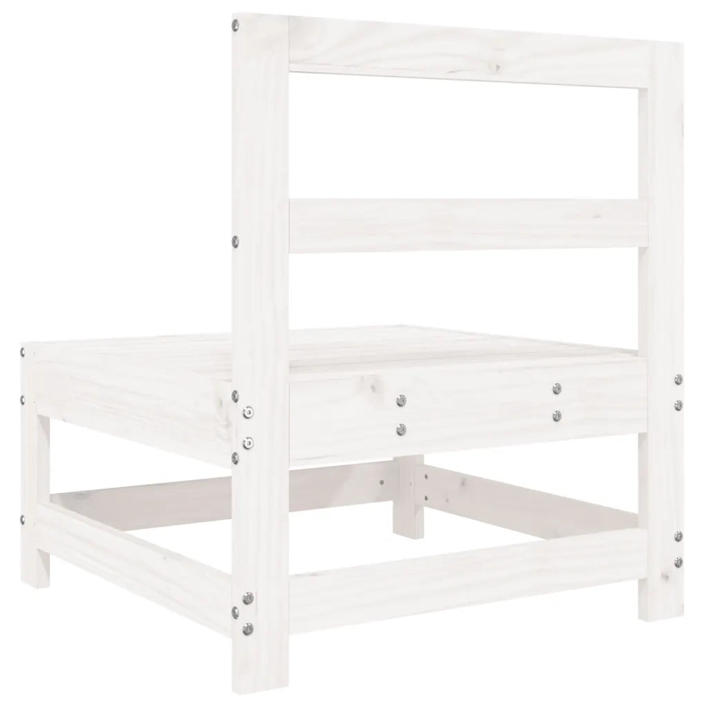 Divani Centrali da Giardino 2 pz Bianchi Legno Massello di Pino 825514