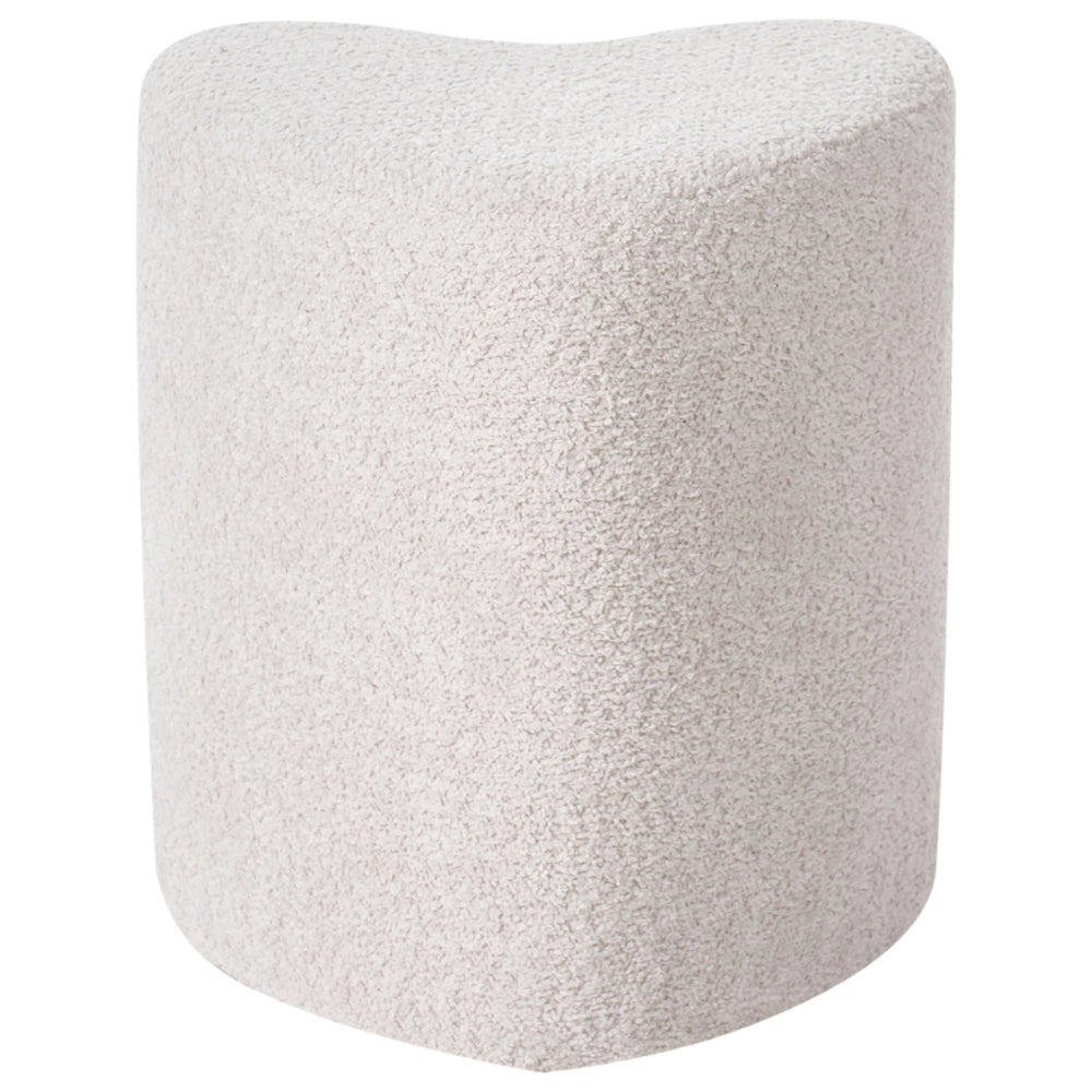 Pouf poggiapiedi imbottito a forma di cuore Pouf ottomano in ciniglia Beige camera da letto soggiorno