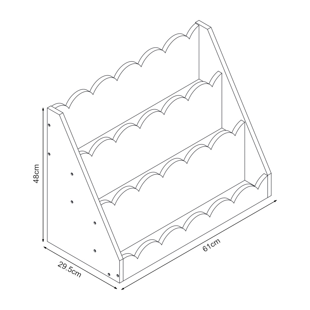 Scaffale Vestnes per Cameretta Libreria a Scaletta per Bambini - Rosa/Bianco [en.casa]