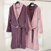 Seha, Accappatoio 100% Cotone con Cappuccio Reversibile, Rosa