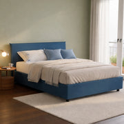 Letto Matrimoniale Anassimene, Letto Matrimoniale Materasso Incluso Made in Italy, blu