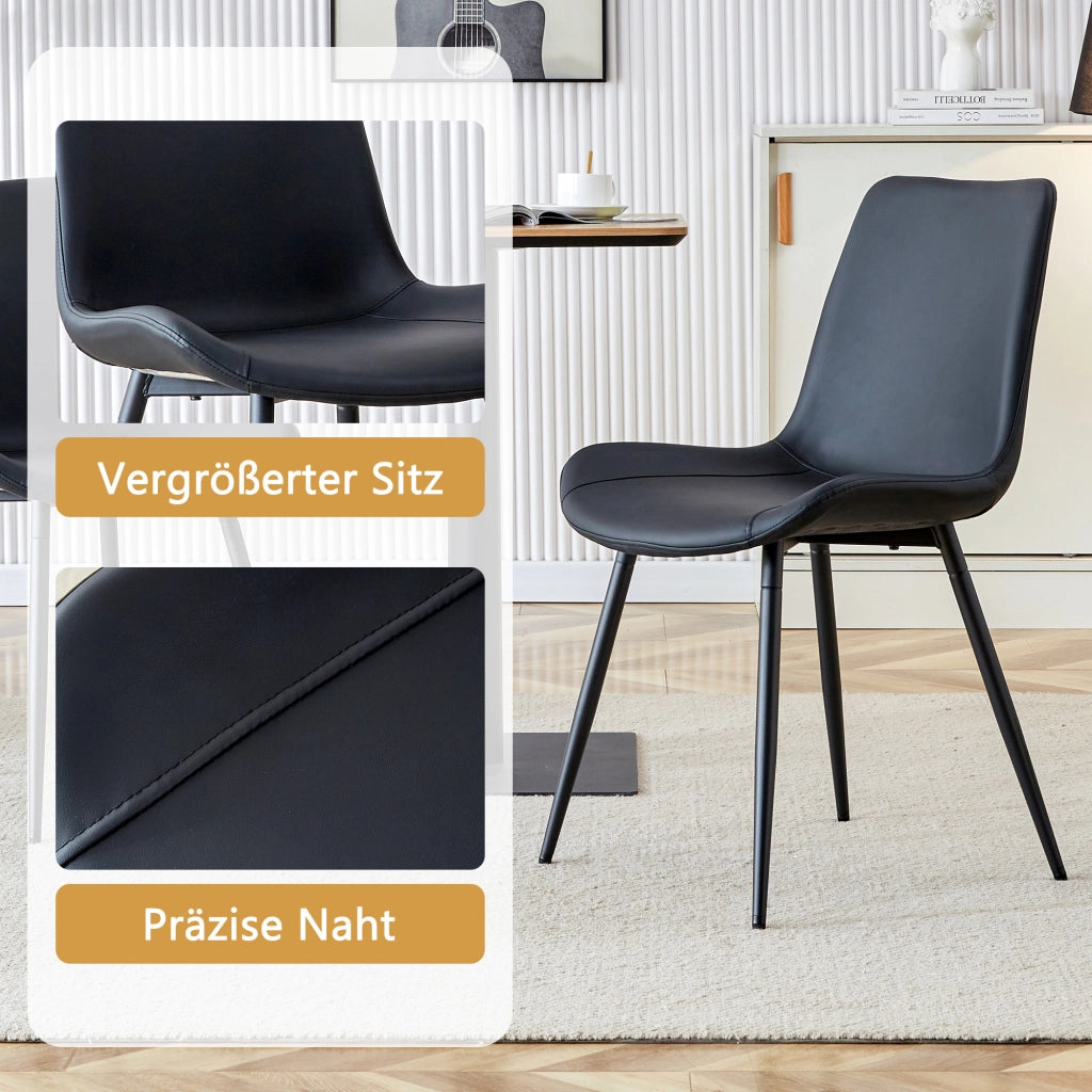 Tavolo da pranzo rotondo con 4 sedie in MDF effetto legno per soggiorno e cucina nero diametro 100 cm