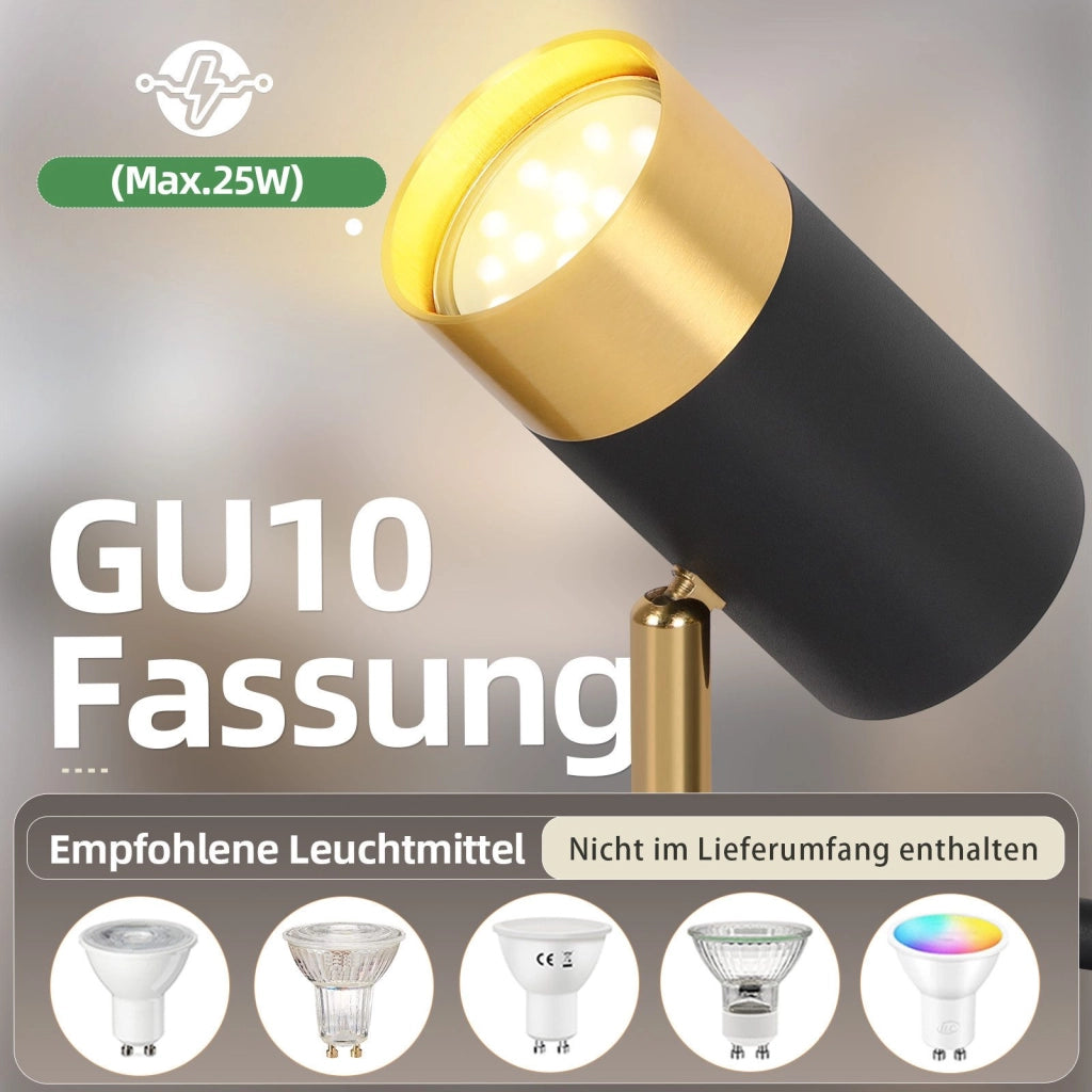 ZMH Faretto da soffitto 3 fiamme GU10 nero oro moderni per soggiorno