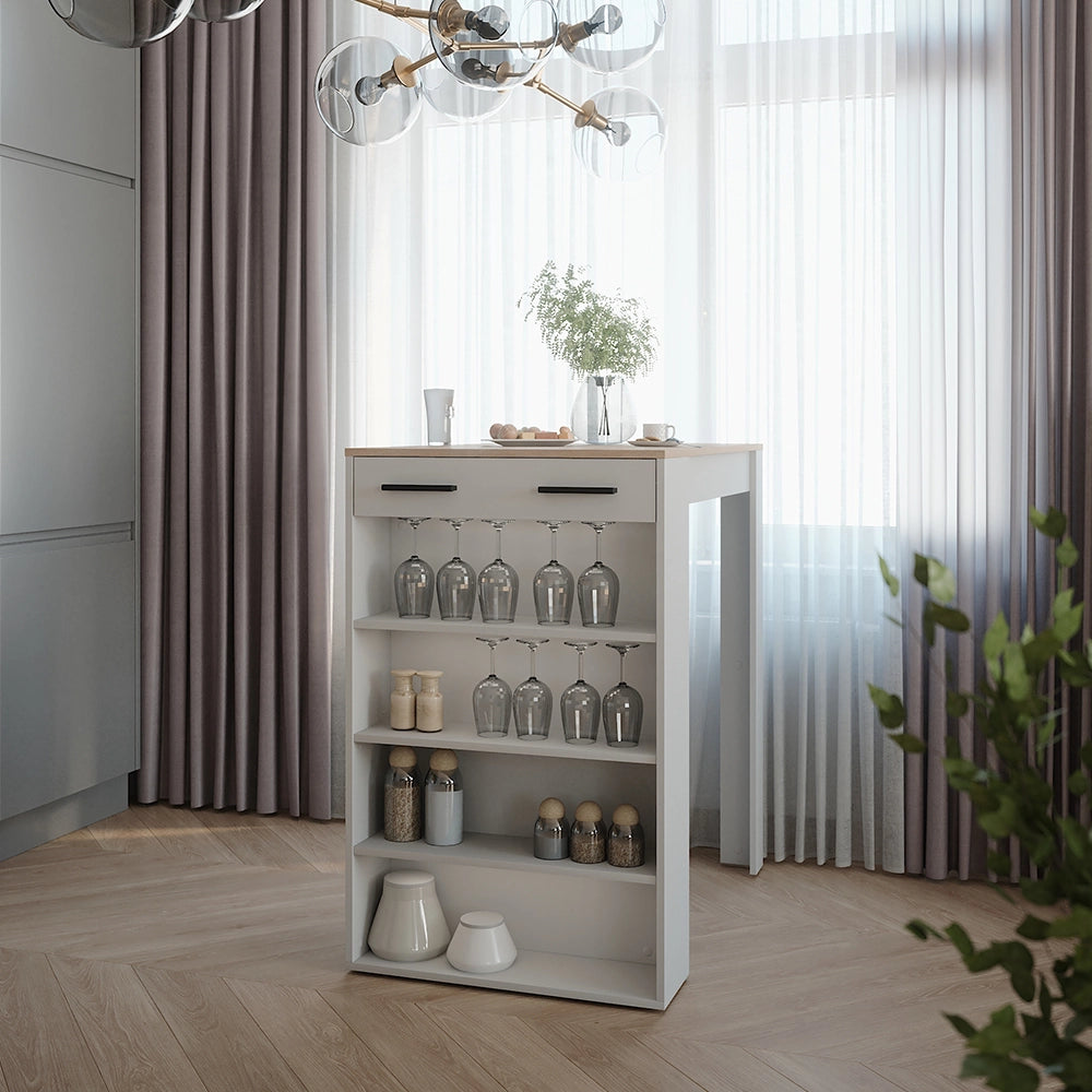 Vicco tavolo bar alto Bianco/Sonoma 67 x 100 cm Tavolo da bar
