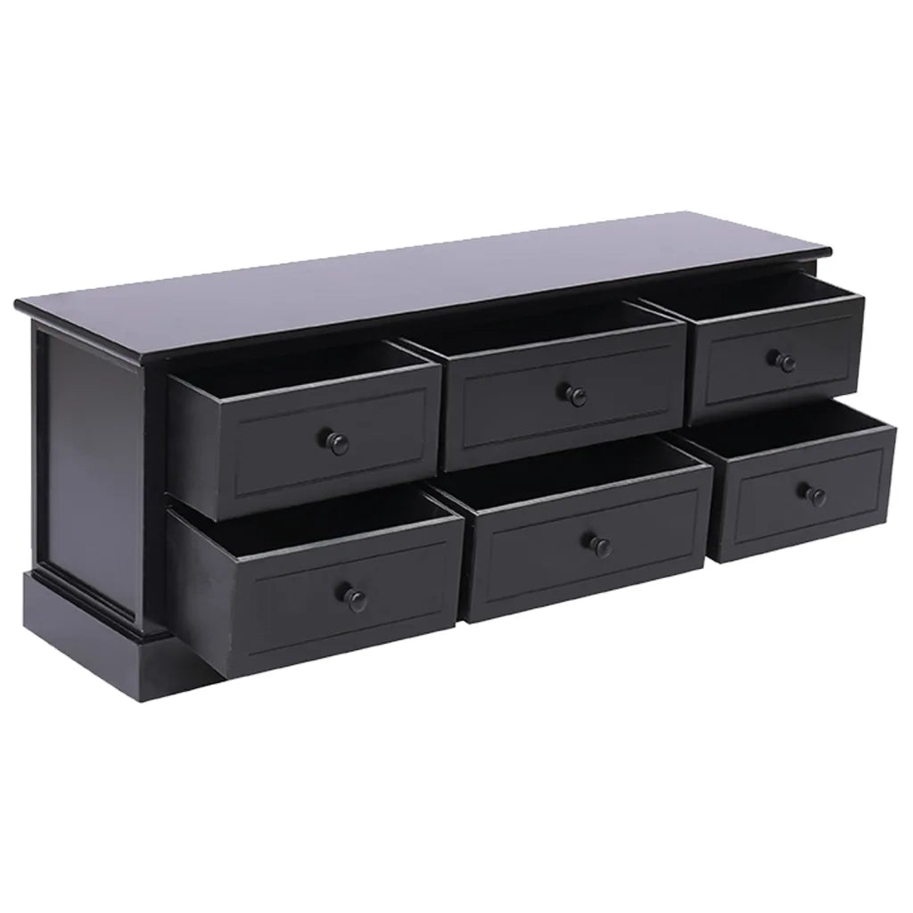 Mobile Porta TV Nero 108x30x40 cm in Legno di Paulownia 338528