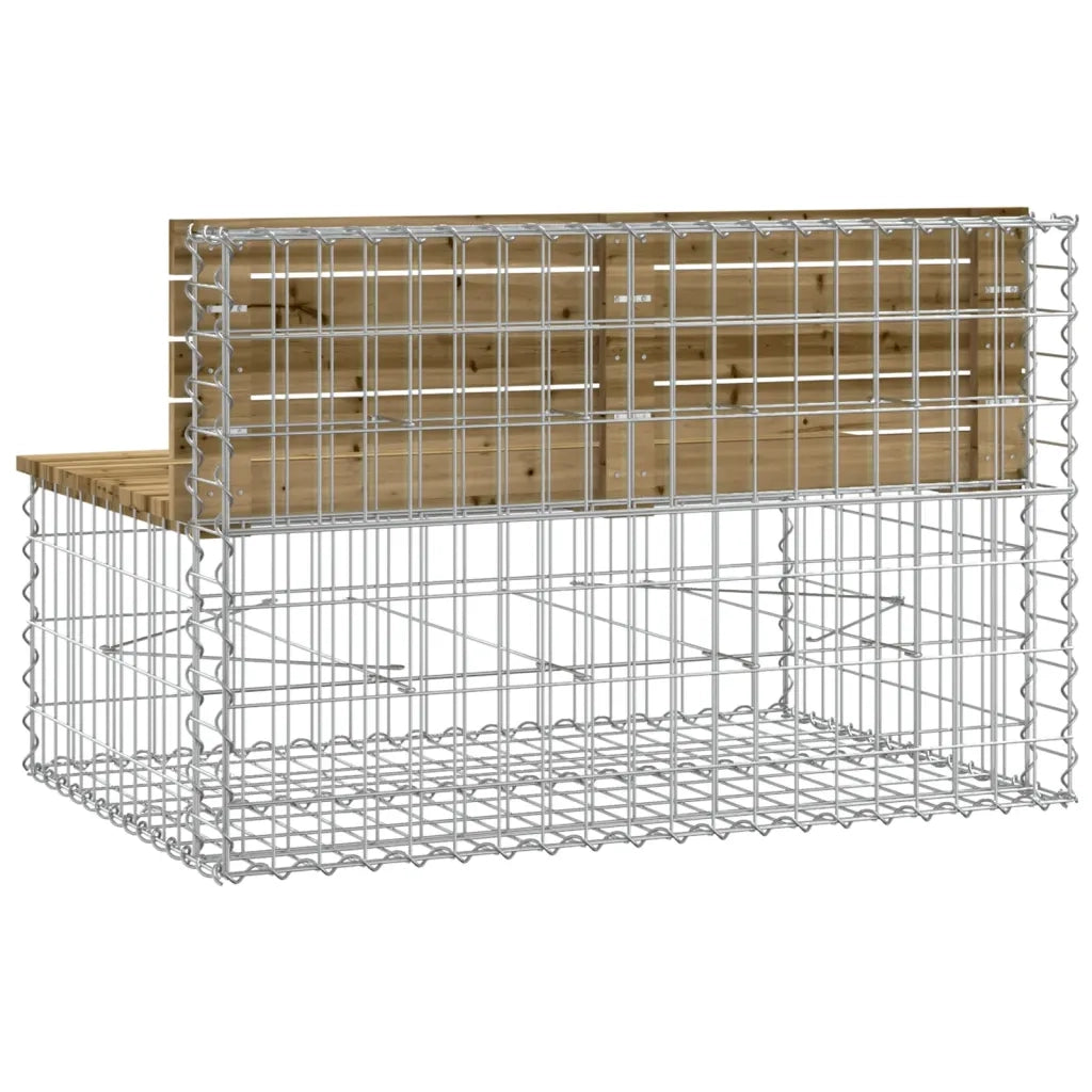 Panca da Giardino Design Gabbione 103x70x65 cm Pino Impregnato 834376