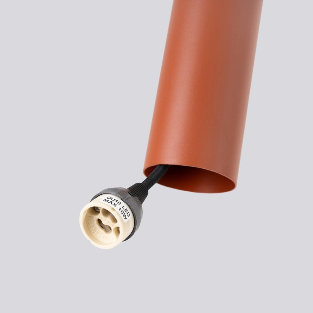 Lampada a sospensione MODENO ocra rossa tubo 30cm GU10