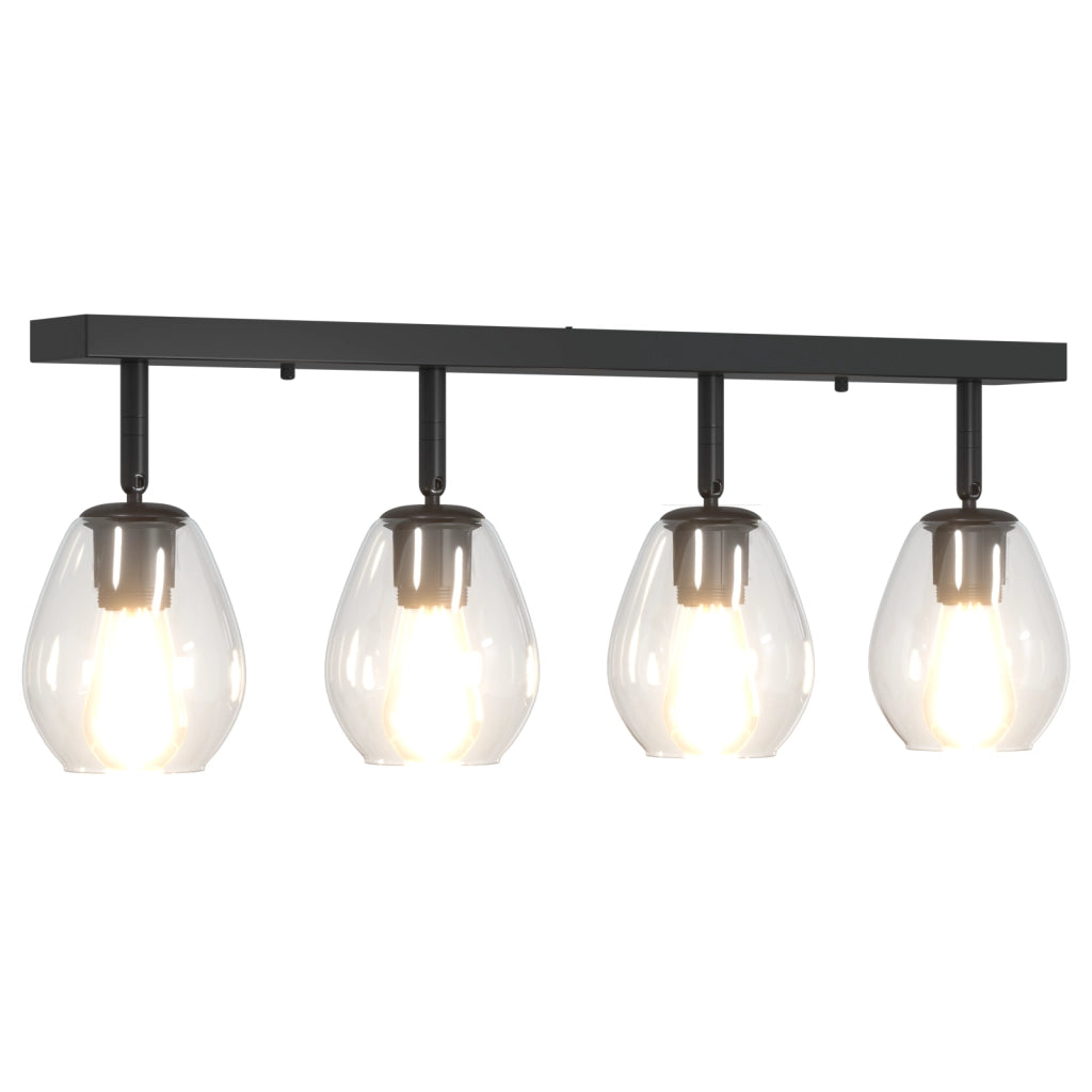 Lampade da soffitto con paralume in vetro regolabile anthracite E27