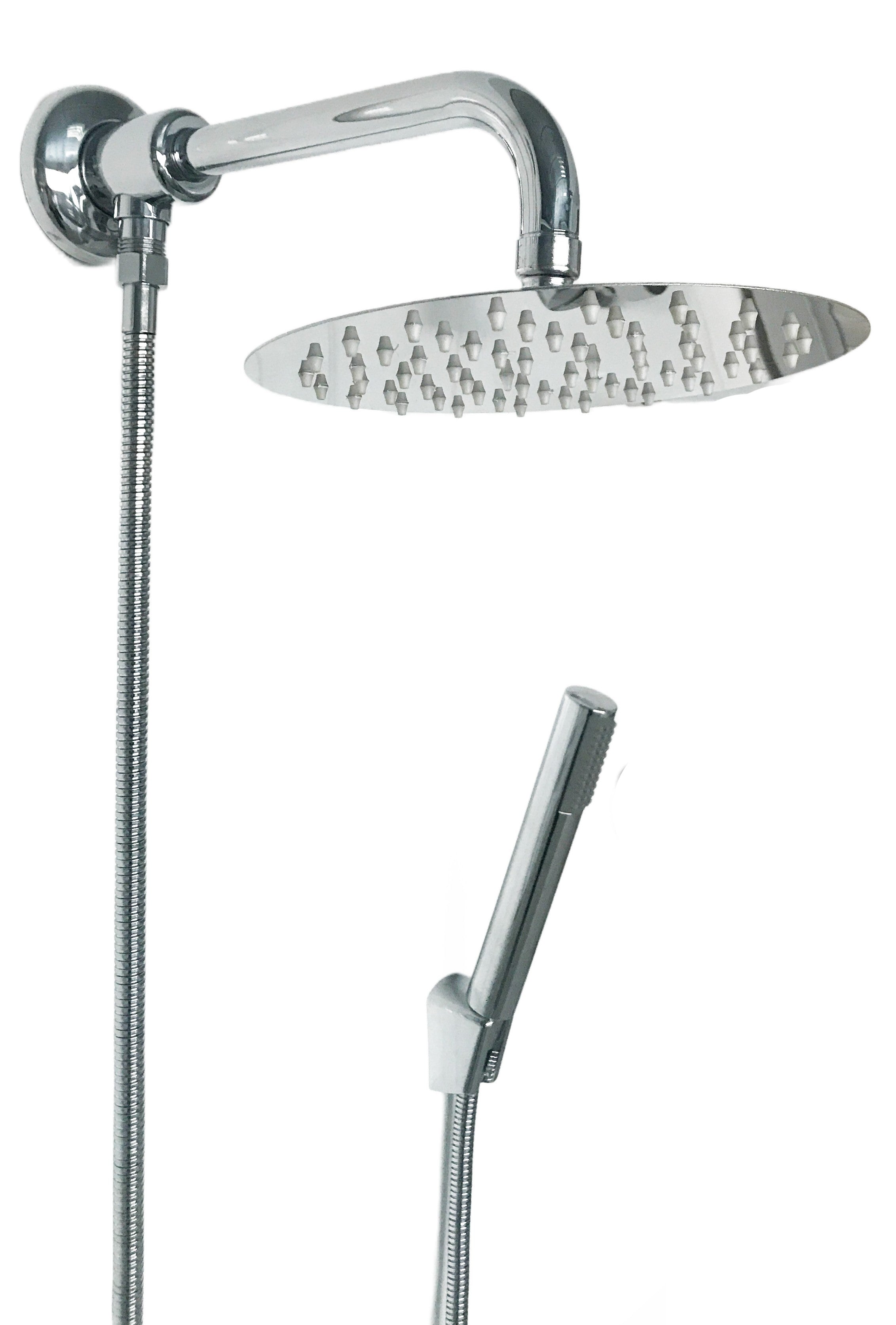 Kit set doccia con deviatore a pressione e Braccio Cm 25