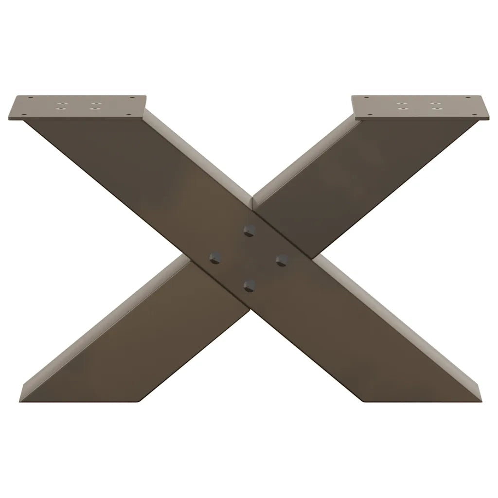 Gambe per Tavolino da Caff¨¨ a Forma di X 2 pz-Set di 2 Gamba per Tavolo Acciaio Naturale 50x(30-31) cm Acciaio