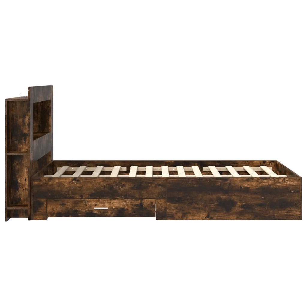 Telaio del letto con storage Rovere Fumo 120 x 190 cm 3433843