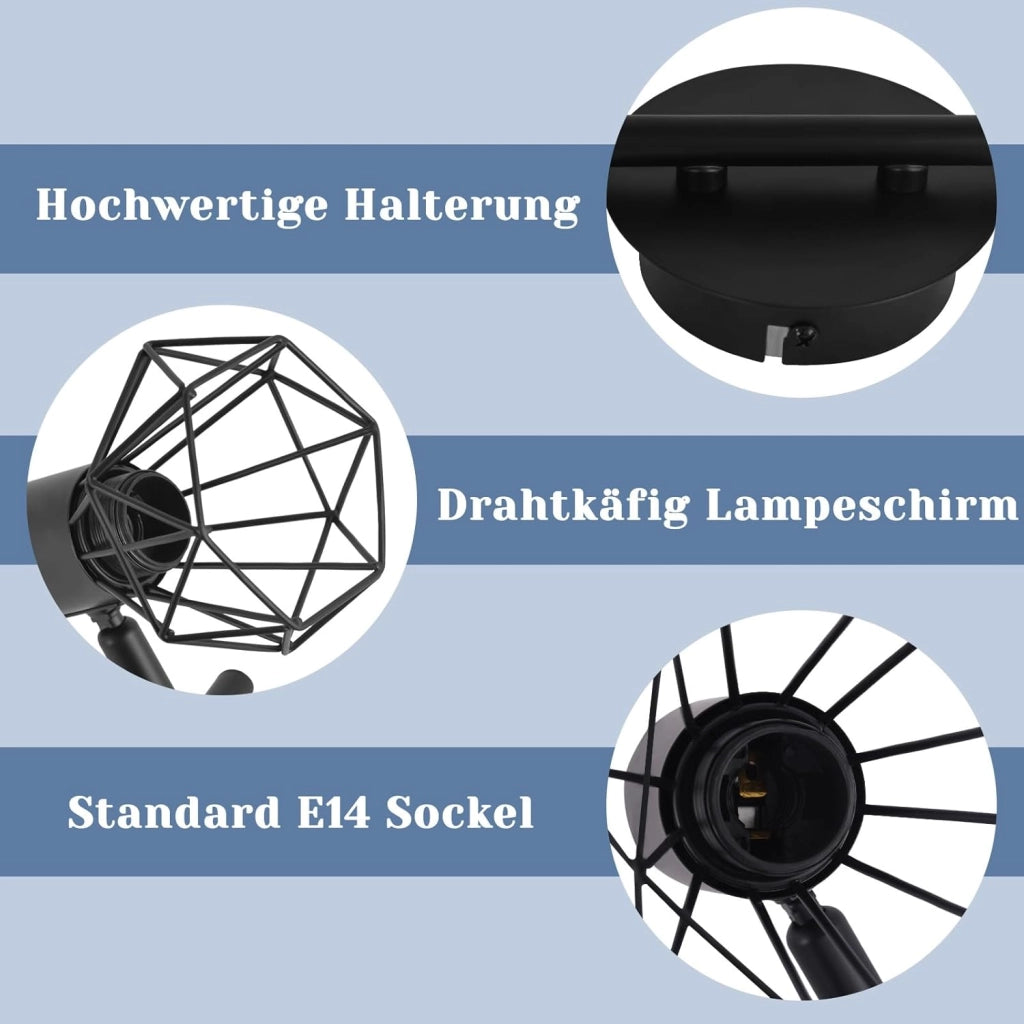 ZMH Faretto da soffitto orientabile a 2 fiamme - Bianco industriale per interni E14 350