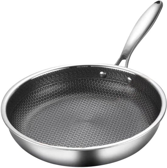Pentola per biscotti in acciaio inossidabile - trattamento antiscivolo - adatto per forni a induzione e a gas, struttura a miele per resistenza al graffio - 24 cm
