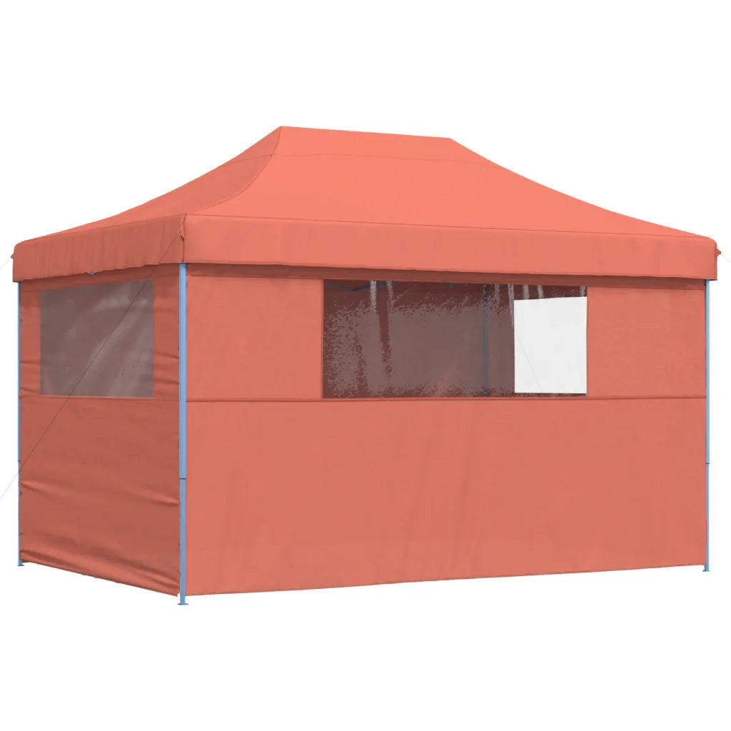 Tendone per Feste Pieghevole Pop-Up con 4 Pareti Terracotta 4005029