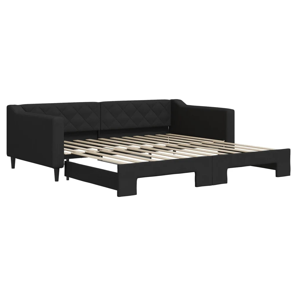 Divano letto | Sof¨¤ letto | Letto singolo Estraibile Nero 100x200 cm in Tessuto