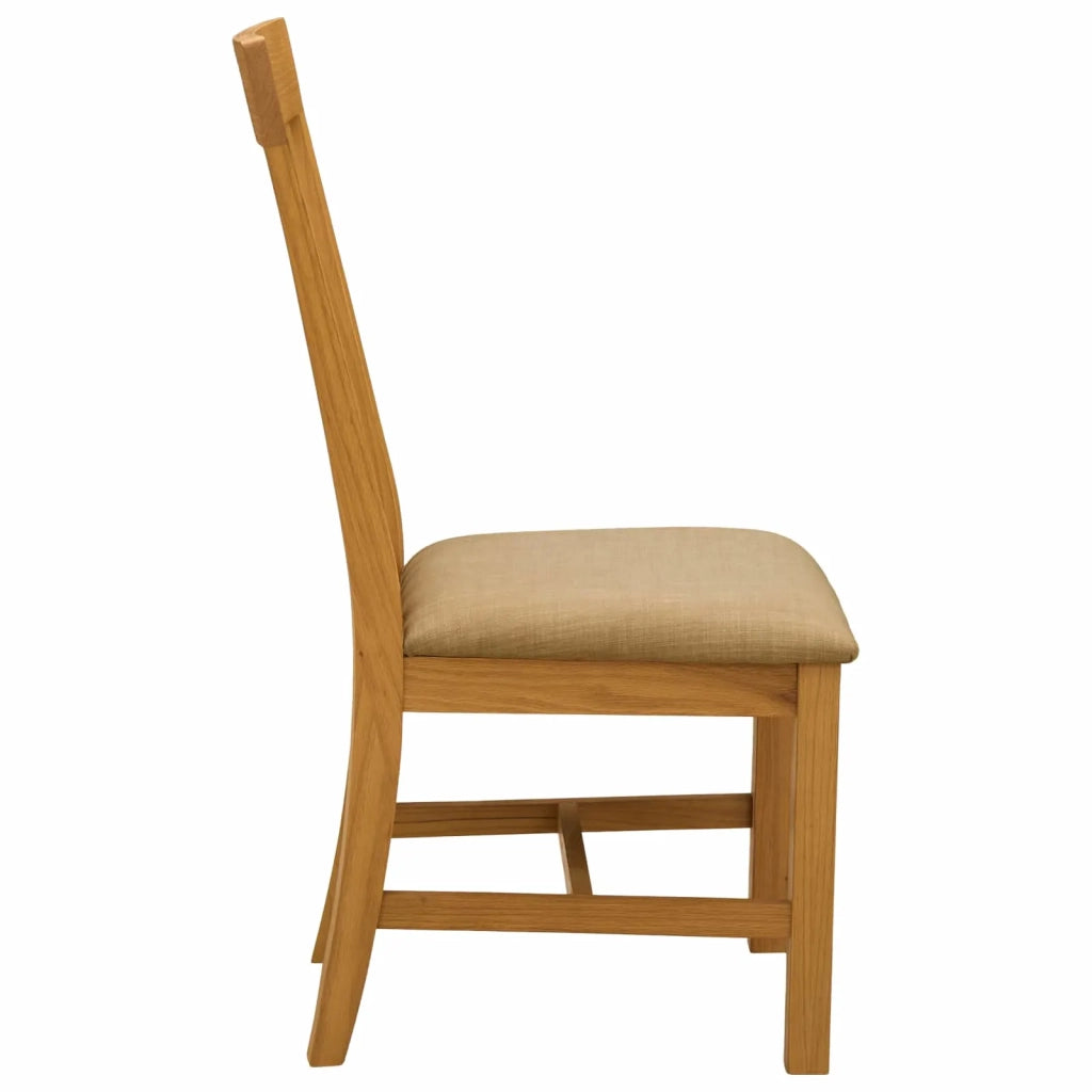 Sedia da pranzo 2 pz Legno di Quercia Massello Beige 42039162