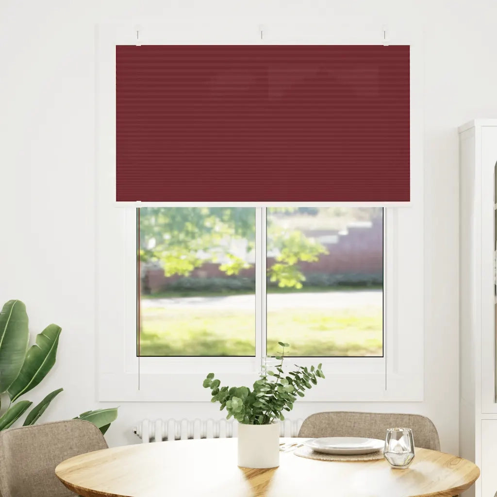 vidaXL Tenda Plissettata Rosso Bordeaux 110x100 cm Larghezza Tessuto