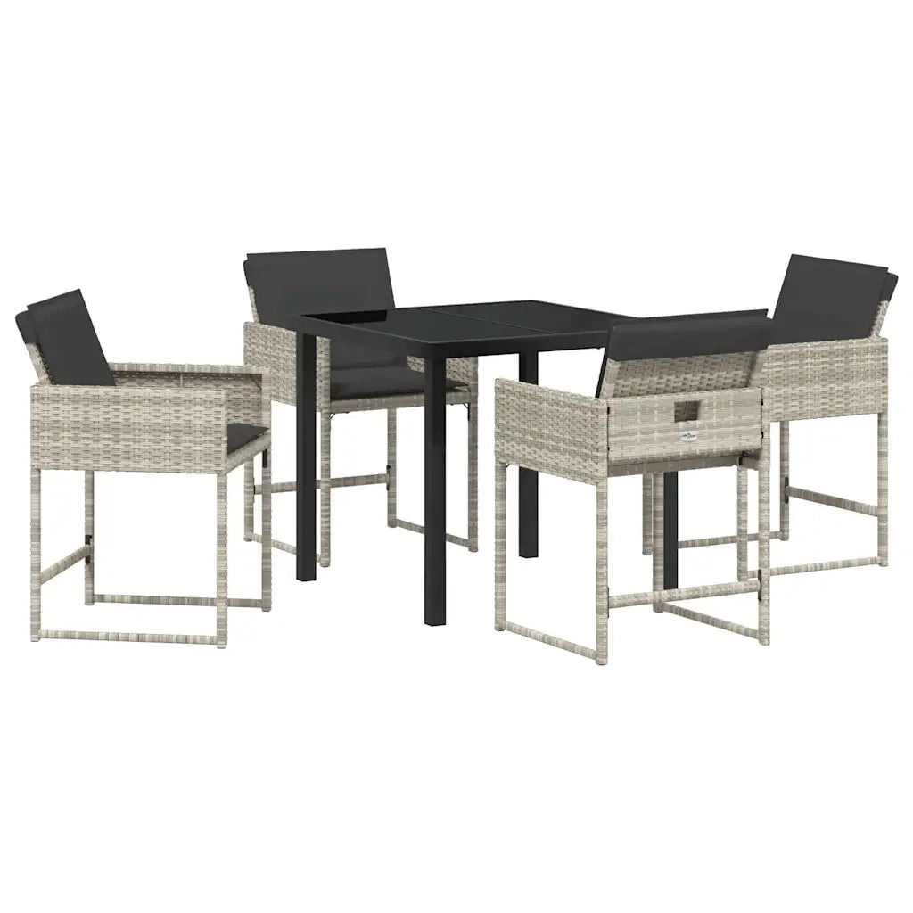 Set da Pranzo per Giardino 5 pcs Grigio chiaro polyrattan 3380733