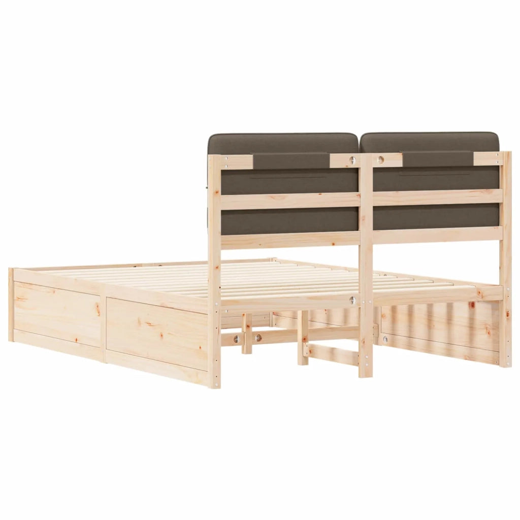 Letto con Testiera Rivestita Talpa 140 x 190 cm Pino massello