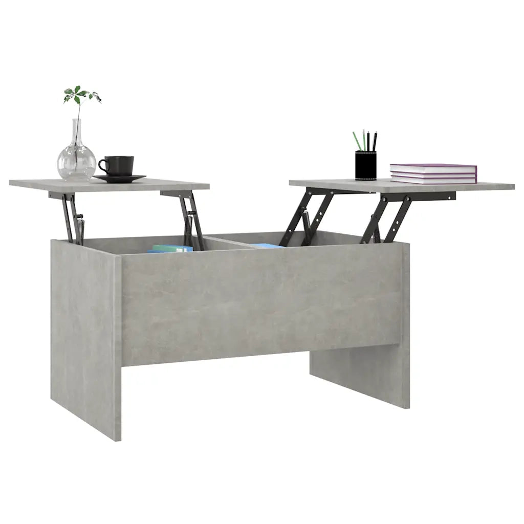 Tavolino Salotto Grigio Cemento 80x50x42,5 cm Legno Multistrato 809732
