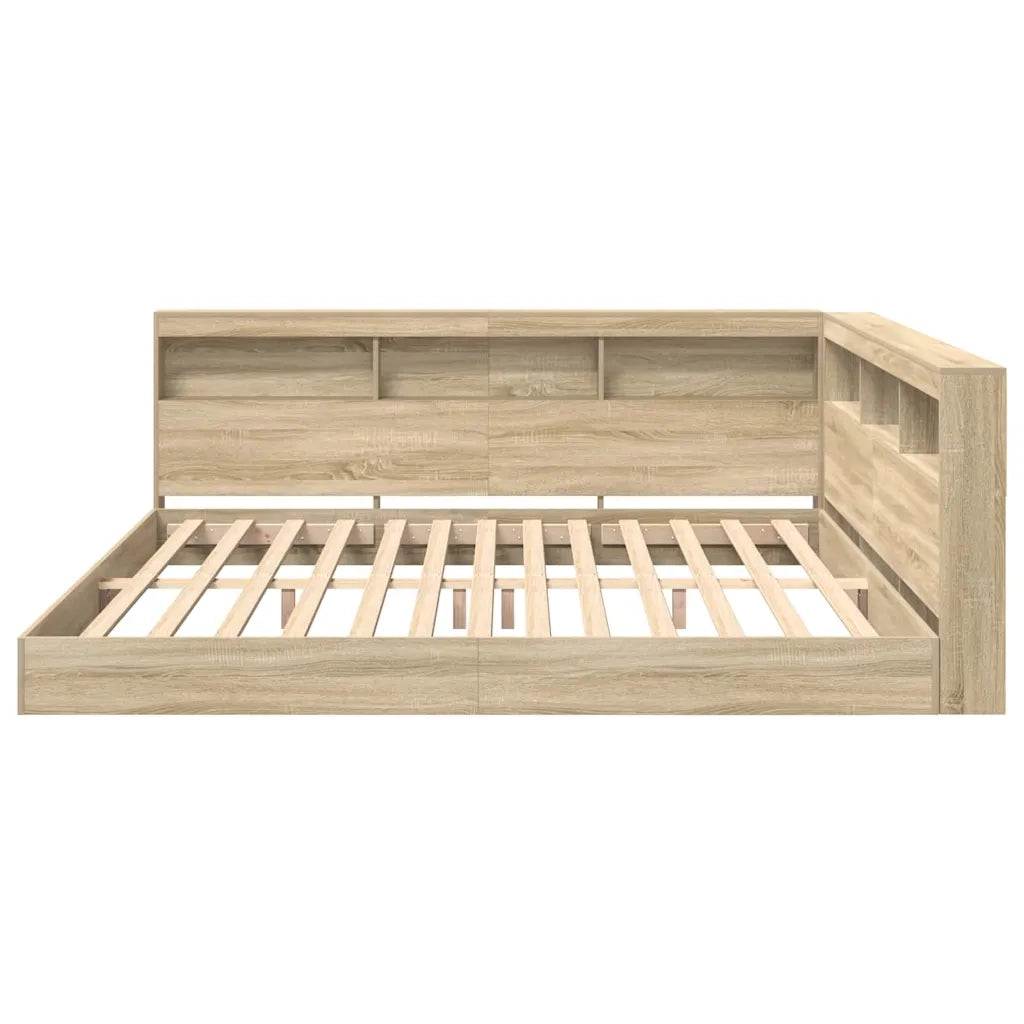 Letto Libreria rovere sonoma 180 x 200 cm Legno multistrato 3335745