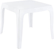 Tavolo da giardino - Quadrato - Tavolo supplementare - Plastica - Terrazza - Resistente ai raggi UV - Resistente alle intemperie - Bianco - 51x51x43cm