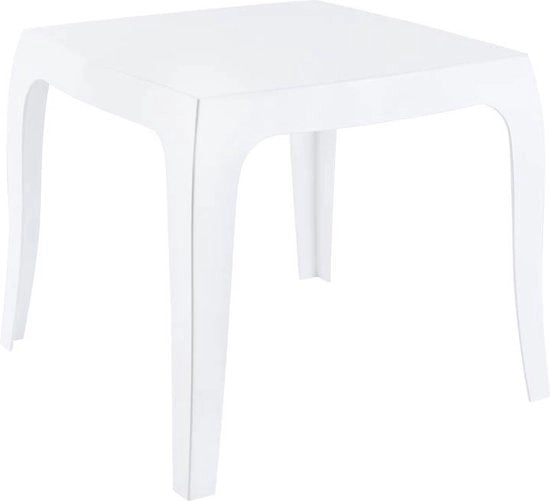 Tavolo da giardino - Quadrato - Tavolo supplementare - Plastica - Terrazza - Resistente ai raggi UV - Resistente alle intemperie - Bianco - 51x51x43cm
