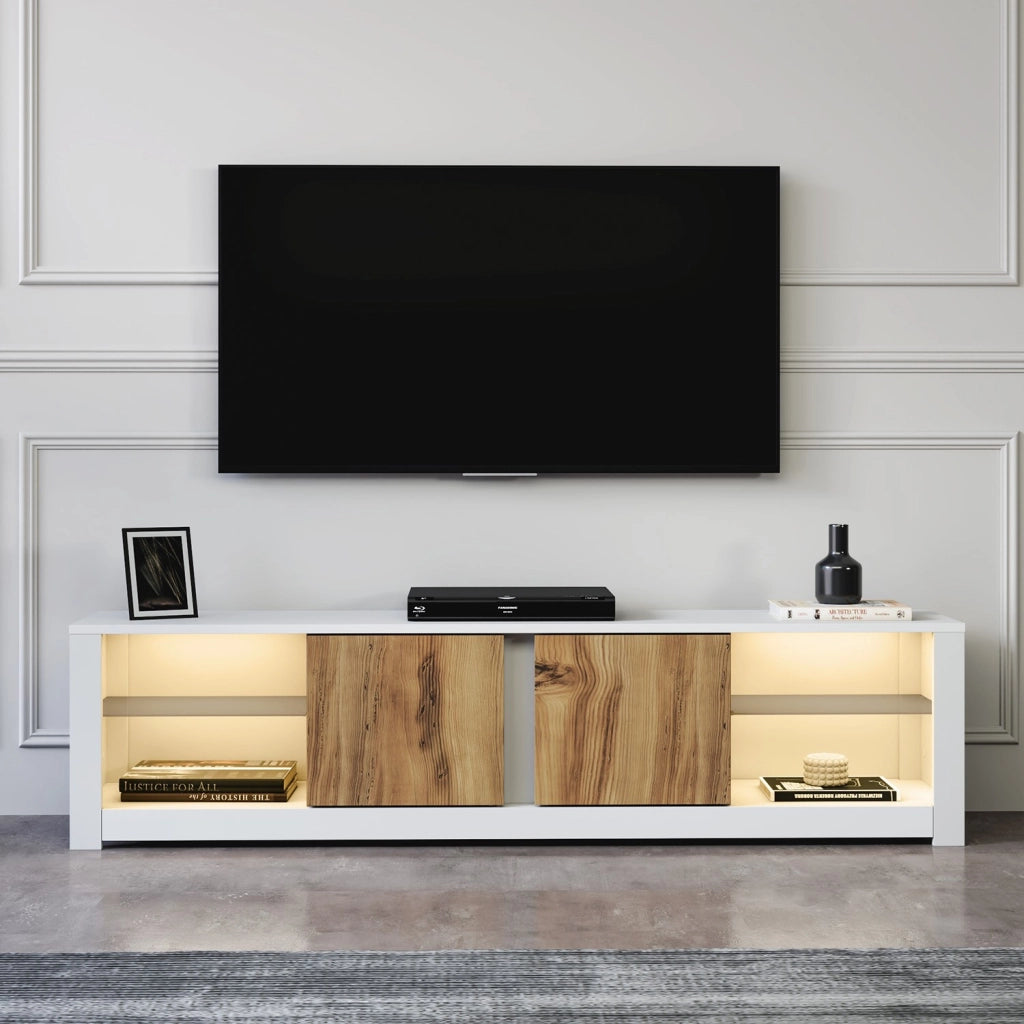 Porta TV in legno "Aydos" 180 x 35 x 45 cm - Bianco