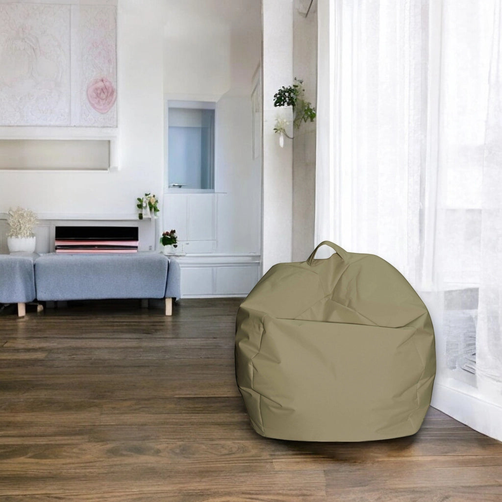 Pouf a sacco Ascia, colore beige, Misure 65 x 50 x 65 cm