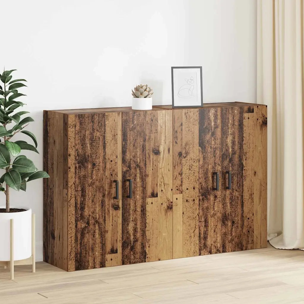 Mobiletto a muro 2 pcs Legno vecchio 69,5 x 34 x 90 cm