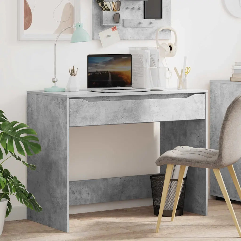Scrivania | Tavolo da Ufficio Grigio Cemento 100 x 50 x 78 cm Legno ingegnerizzato
